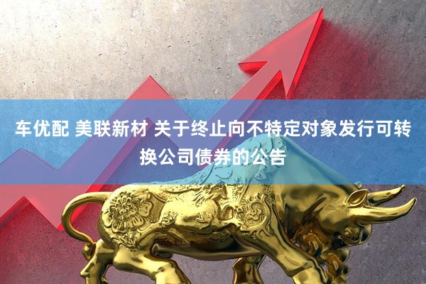 车优配 美联新材 关于终止向不特定对象发行可转换公司债券的公告